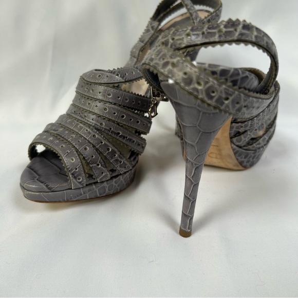 Christian Dior Grey Python Strappy Heel Size 37.5 - Picture 5 of 6